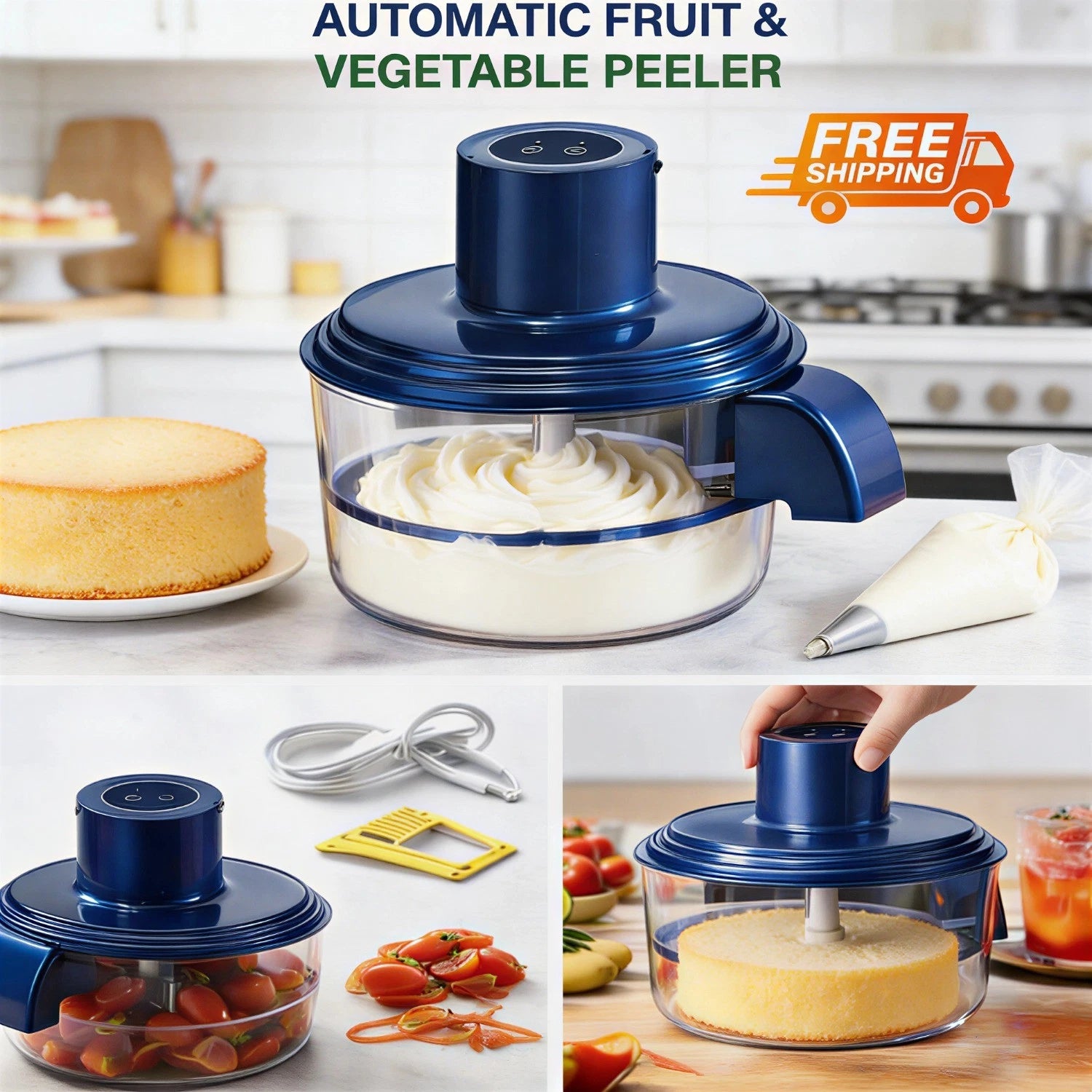 USB Rechargeable Electric Peeler Automatic Fruit & Veggie Peeling Tool Portable