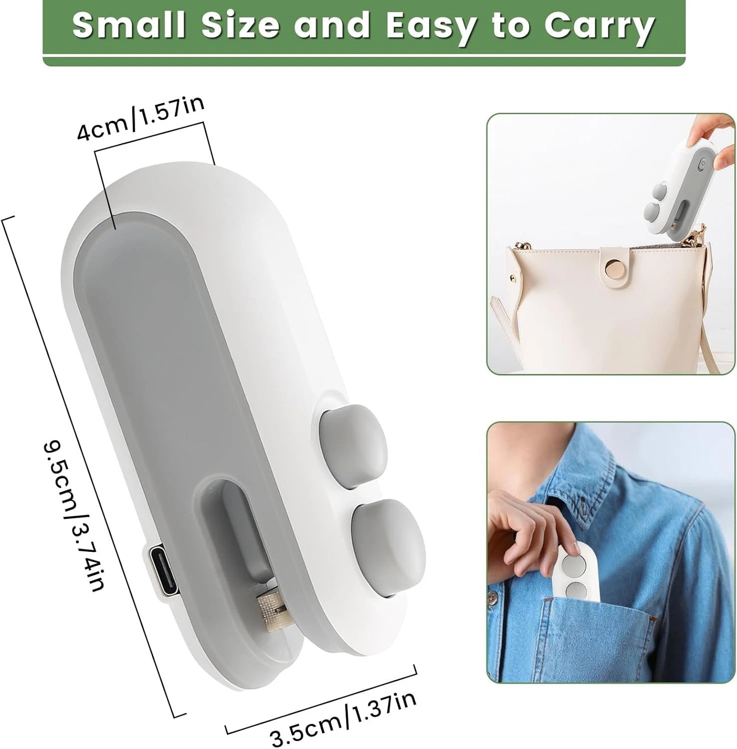 2 in 1 Mini Bag Sealer and Cutter,Rechargeable Chip Bag Sealer Machine